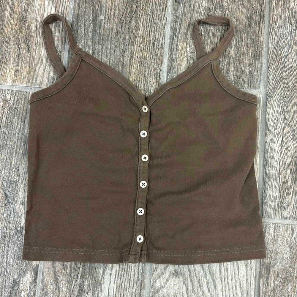 Brandy Melville Zelly Brown Button Tank